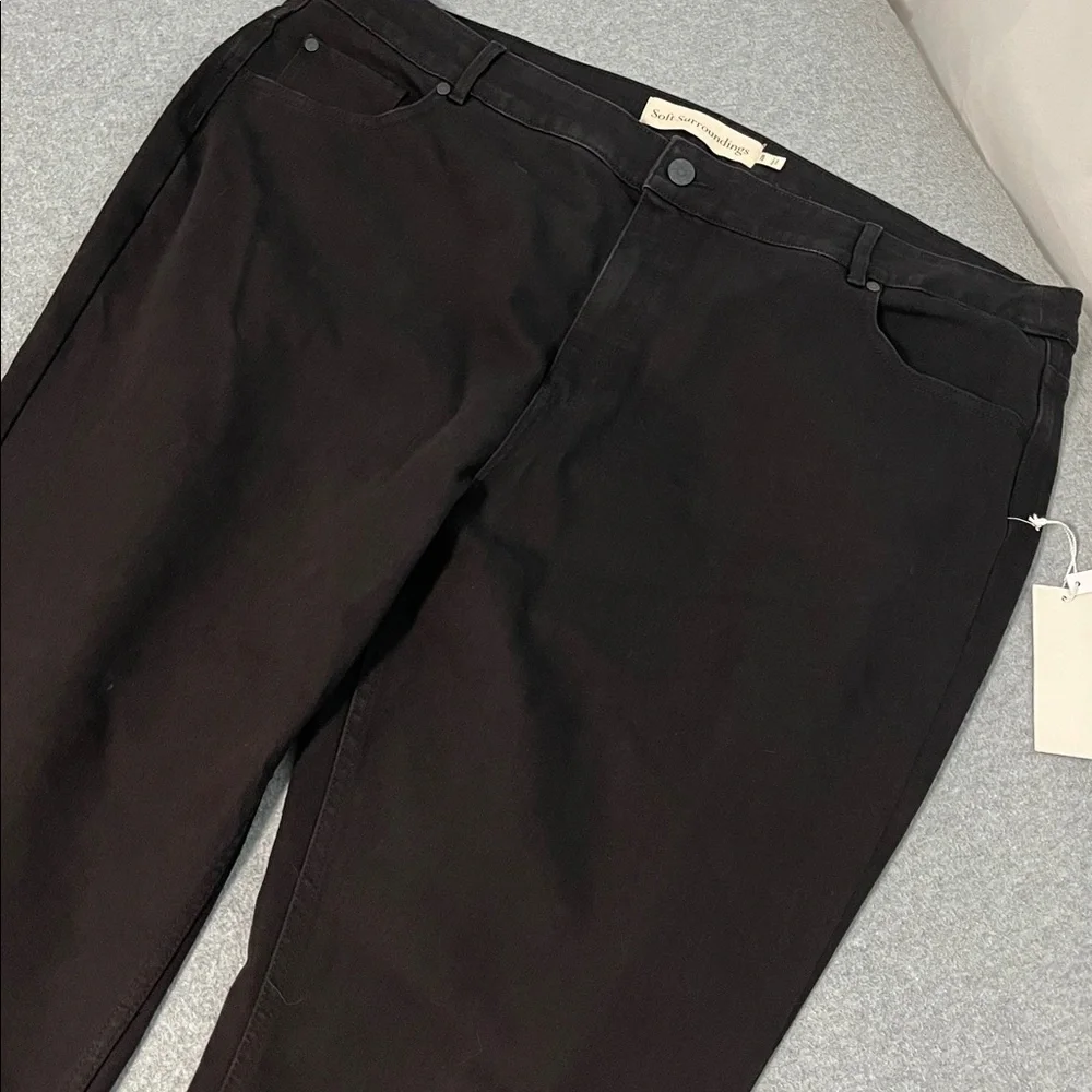 Soft Surroundings Black Jeans 22W Skinny Ankle Minimalist Capsule Comfort